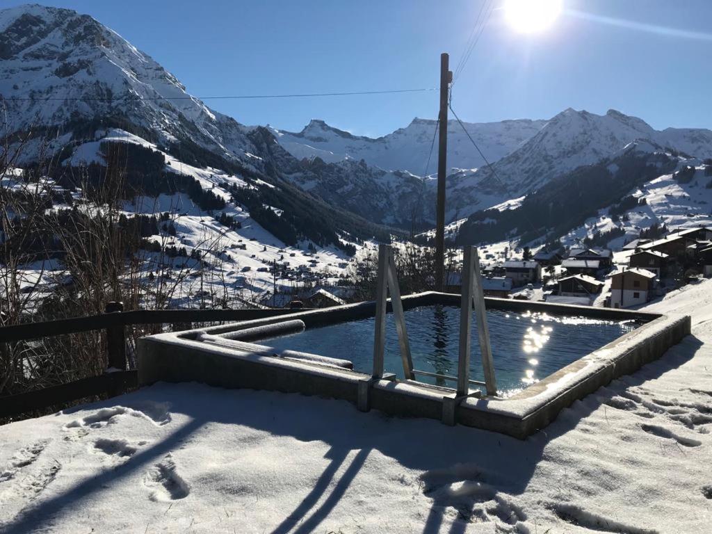 Chalet Sonnenheim Mit Atemberaubender Aussicht Adelboden Buitenkant foto